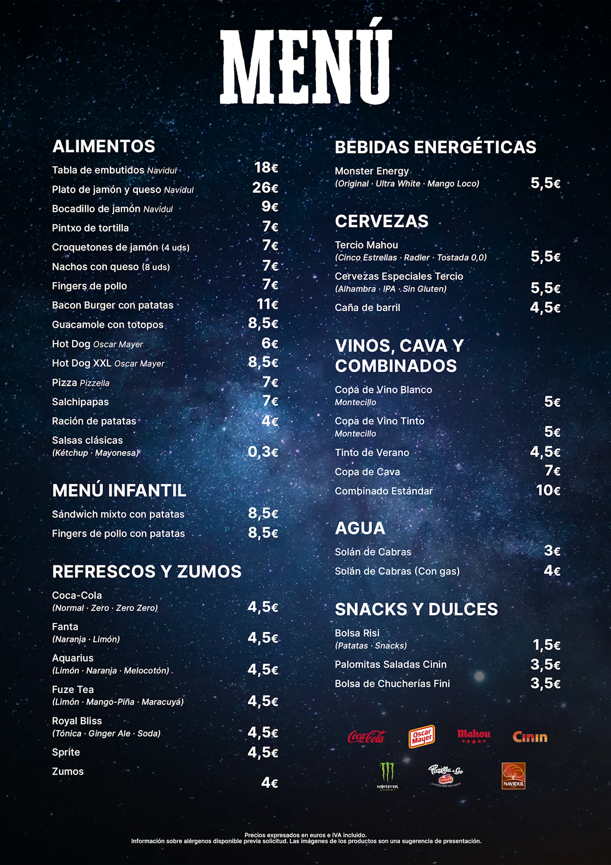 Menú de carta